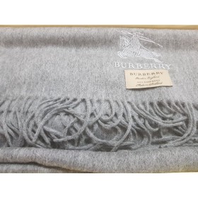 Burberry Kaşmir Atkı Unisex Düz Gri