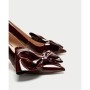 ZARA BURGUNDY FAUX PATENT COURT SHOES WITH 6228-201