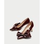 ZARA BURGUNDY FAUX PATENT COURT SHOES WITH 6228-201
