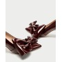 ZARA BURGUNDY FAUX PATENT COURT SHOES WITH 6228-201