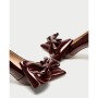 ZARA BURGUNDY FAUX PATENT COURT SHOES WITH 6228-201