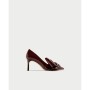 ZARA BURGUNDY FAUX PATENT COURT SHOES WITH 6228-201