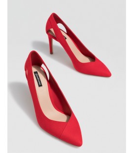 Stradivarius Red cut-out high heel court shoes Bayan Topuklu Ayakkabı 2873