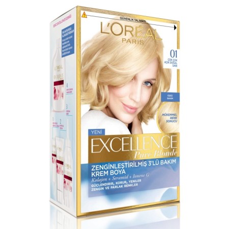L'Oreal Paris ultra Açık Doğal Sarı Saç Boyası - Excellence Blonde Supreme 01