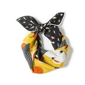 Rumisu Whisker Person Baskılı %100 İpek Fular