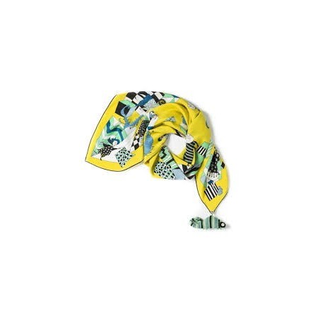 Rumisu Peculiar Pets Baskılı %100 İpek Fular
