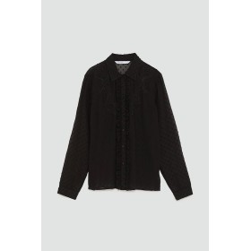 Zara Kadın Dantelli Siyah Bluz 5598 021