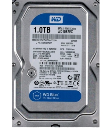 WD Blue 3,5" 1Tb 64MB Pc Hard Drive WD10EZEX