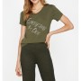 Koton Yazılı Baskılı T-Shirt Haki 9KAL11237JK856