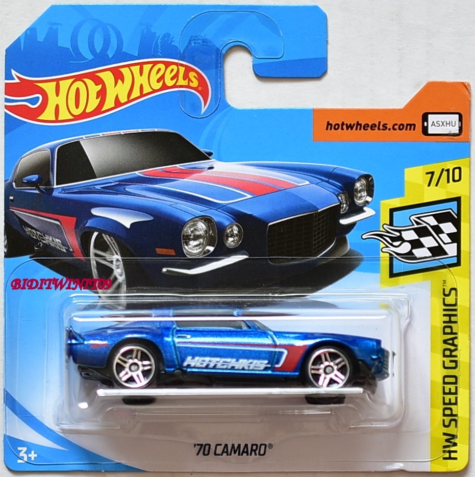 Hot Wheels 2018 50th Anniversary '70 Camaro | HW Speed Graphics, Blue, 1:64 Scale - View #8