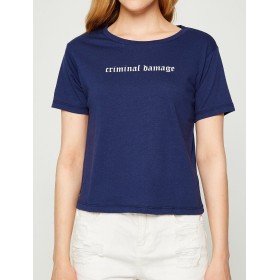 Koton Kadın Yazılı Baskılı T-Shirt Lacivert 7YAL11684JK734
