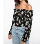 DeFacto Kadın Karmen Yaka Desenli T-shirt J6489AZ