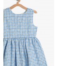Koton Kız Çocuk Kareli Elbise Mavi 7YKG87310OW03V