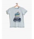 Koton Erkek Çocuk Tişört Baskılı T-Shirt Mavi 7YKB16794OK600