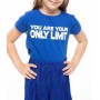 Defacto Mavi Genç Kız Yazı Baskılı T-Shirt K0407A6