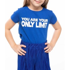 Defacto Mavi Genç Kız Yazı Baskılı T-Shirt K0407A6