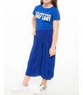 Defacto Mavi Genç Kız Yazı Baskılı T-Shirt K0407A6