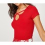 Koton Yaka Detaylı T-Shirt Kırmızı 8YAL11530JK401