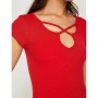 Koton Yaka Detaylı T-Shirt Kırmızı 8YAL11530JK401