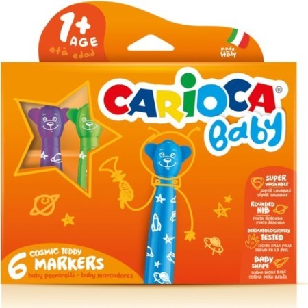 Carioca Teddy Jumbo Bebek Süper Yıkanabilir Keçeli Boya Kalemi 6'lı