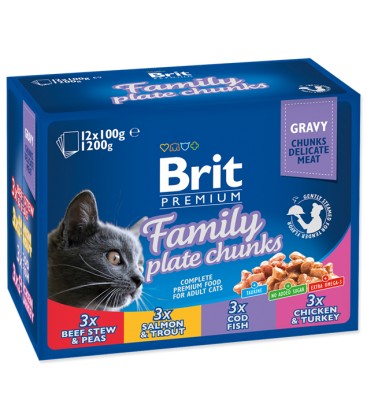 Brit Premium Kedi Maması Cat Family Plate Chunks 12x100g