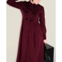 Alvina Bordo İşlemeli Süet Elbise 4766 43811