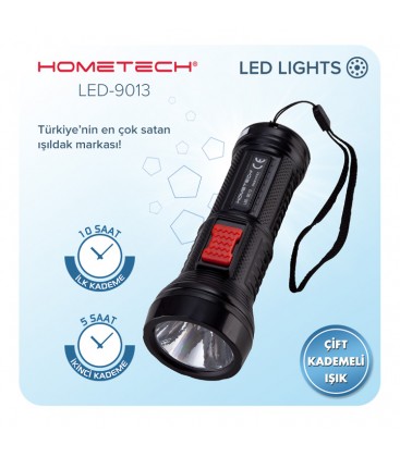 Hometech LED-9013 Şarjlı El Feneri