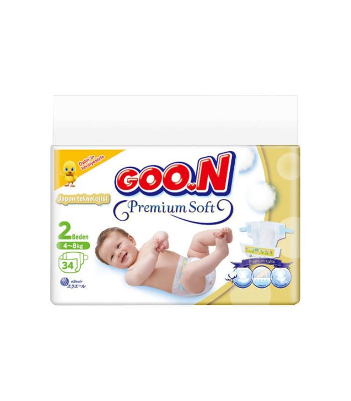 Goon Premium Soft 2 Numara Mini 34�lü Bebek Bezi