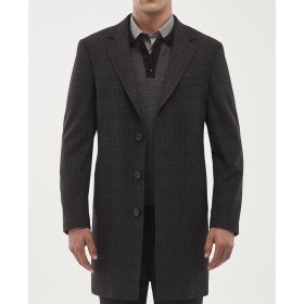 Altınyıldız Classics Erkek Antrasit Standart Fit Desenli Palto 4A0519100003
