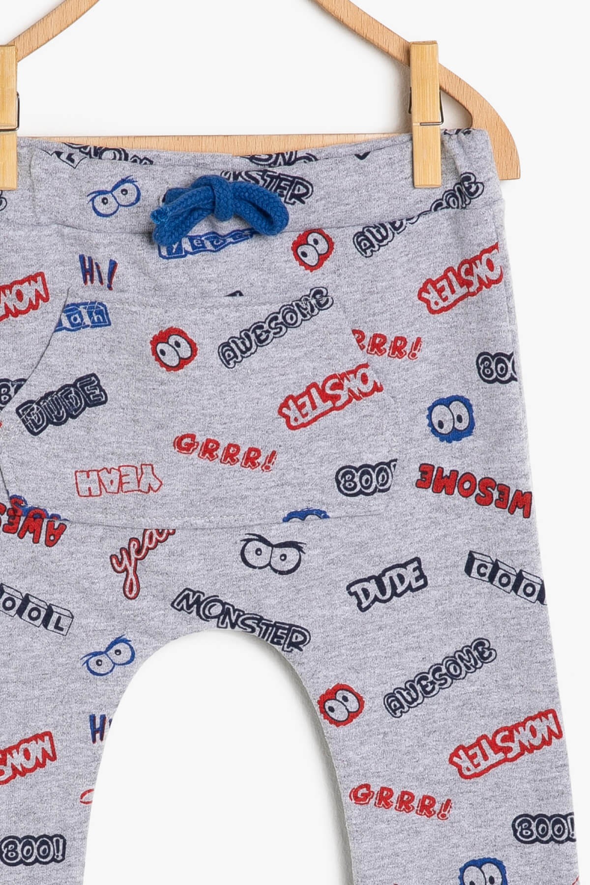 Koton Kids Gri Erkek Bebek Yazili Baskili Esofman Alti