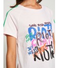 Koton Yazılı Baskılı T-Shirt Gül 8YAL11672JK251