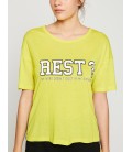 Koton Yazılı Baskılı T-Shirt Sarı 8YAK12726YK151