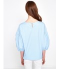 Koton Nakış Detaylı Bluz Açık Mavi 7YAK63905EW610
