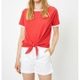 Koton Bağlama Detaylı T-Shirt Kırmızı 8YAL11141OK473