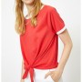 Koton Bağlama Detaylı T-Shirt Kırmızı 8YAL11141OK473