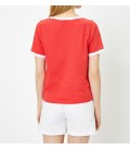 Koton Bağlama Detaylı T-Shirt Kırmızı 8YAL11141OK473