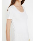Koton Kadın Oyuk Yaka T-Shirt Beyaz 9KTK12085SK000