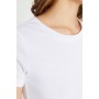 Koton Kadın Bisiklet Yaka T-Shirt Beyaz 9YTK12085SK000