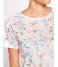 Koton Kadın Çiçekli T-Shirt Mavi 7YAL16447IK03V