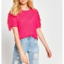 Koton Kadın Tül Detaylı T-Shirt Pembe 7YAK13499EK909