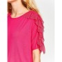 Koton Kadın Tül Detaylı T-Shirt Pembe 7YAK13499EK909