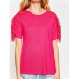 Koton Kadın Tül Detaylı T-Shirt Pembe 7YAK13499EK909