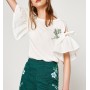 Koton Kadın İşlemeli T-Shirt Beyaz 7YAK13857EK000