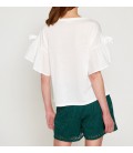 Koton Kadın İşlemeli T-Shirt Beyaz 7YAK13857EK000