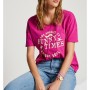 Koton Yazılı Baskılı T-Shirt Fuşya 8YAL11328JK332