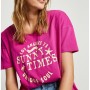 Koton Yazılı Baskılı T-Shirt Fuşya 8YAL11328JK332