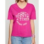 Koton Yazılı Baskılı T-Shirt Fuşya 8YAL11328JK332