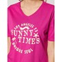 Koton Yazılı Baskılı T-Shirt Fuşya 8YAL11328JK332