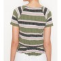 Koton Çizgili T-Shirt Yeşil Çizgili 7YAL16155IK12Y