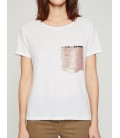 Koton Kadın Pul Detaylı T-Shirt Beyaz 8YAK13852GK000